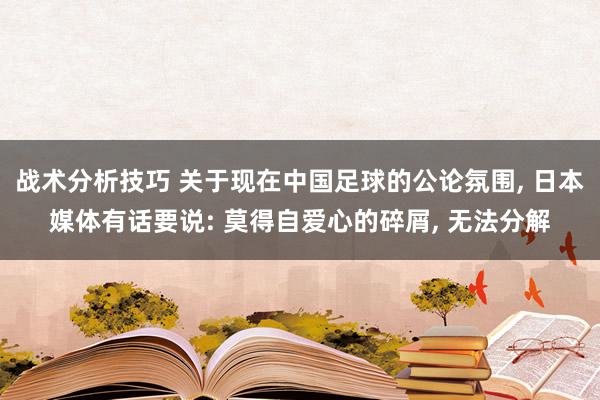 战术分析技巧 关于现在中国足球的公论氛围, 日本媒体有话要说: 莫得自爱心的碎屑, 无法分解