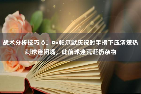   战术分析技巧 🤫帕尔默庆祝时手指下压清楚热刺球迷闭嘴，此前球迷荒诞扔杂物