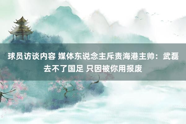   球员访谈内容 媒体东说念主斥责海港主帅：武磊去不了国足 只因被你用报废